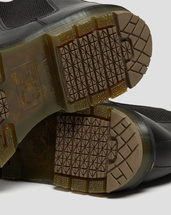 Doc Martens Motorcycle Boots 2976 Slip Resistant Leather Chelsea Boots - Black - Mens