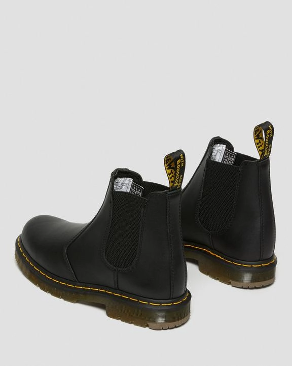 Gold Ankle Boots 2976 Slip Resistant Leather Chelsea Boots - Black - Mens