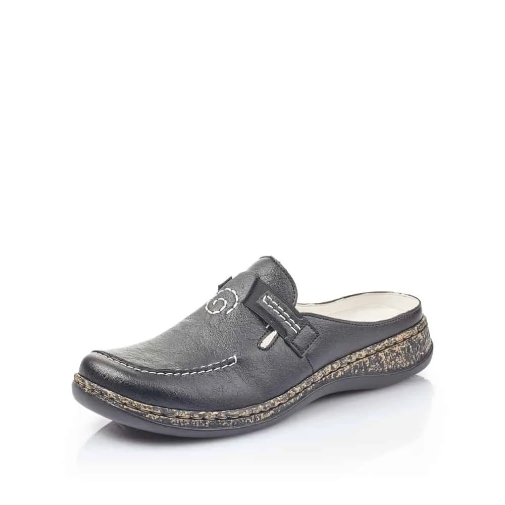 Shoes For Elderly Slip On 46393-00 Black Mule
