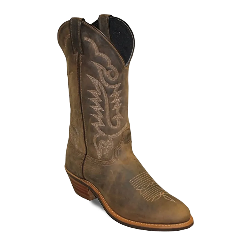 Abilene Men's 12" Distressed Cowhide Brown Western Boots 6412 Step On Snowboard Boots