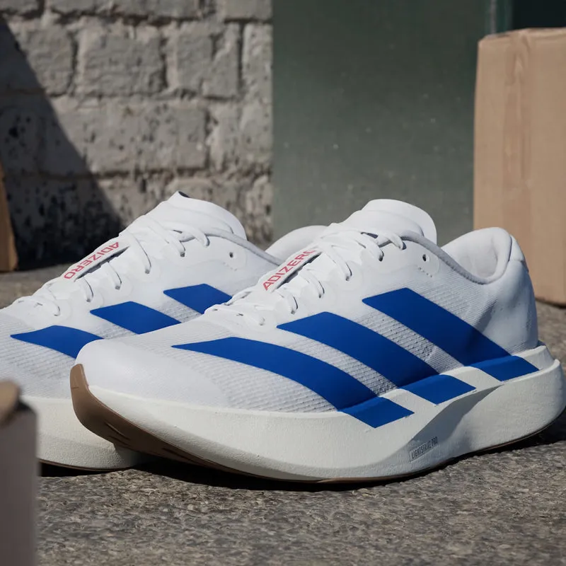 adidas Adizero Evo SL Men's Running Shoe - Cloud White/Royal Blue/Pure Ruby Best Long Run Shoes