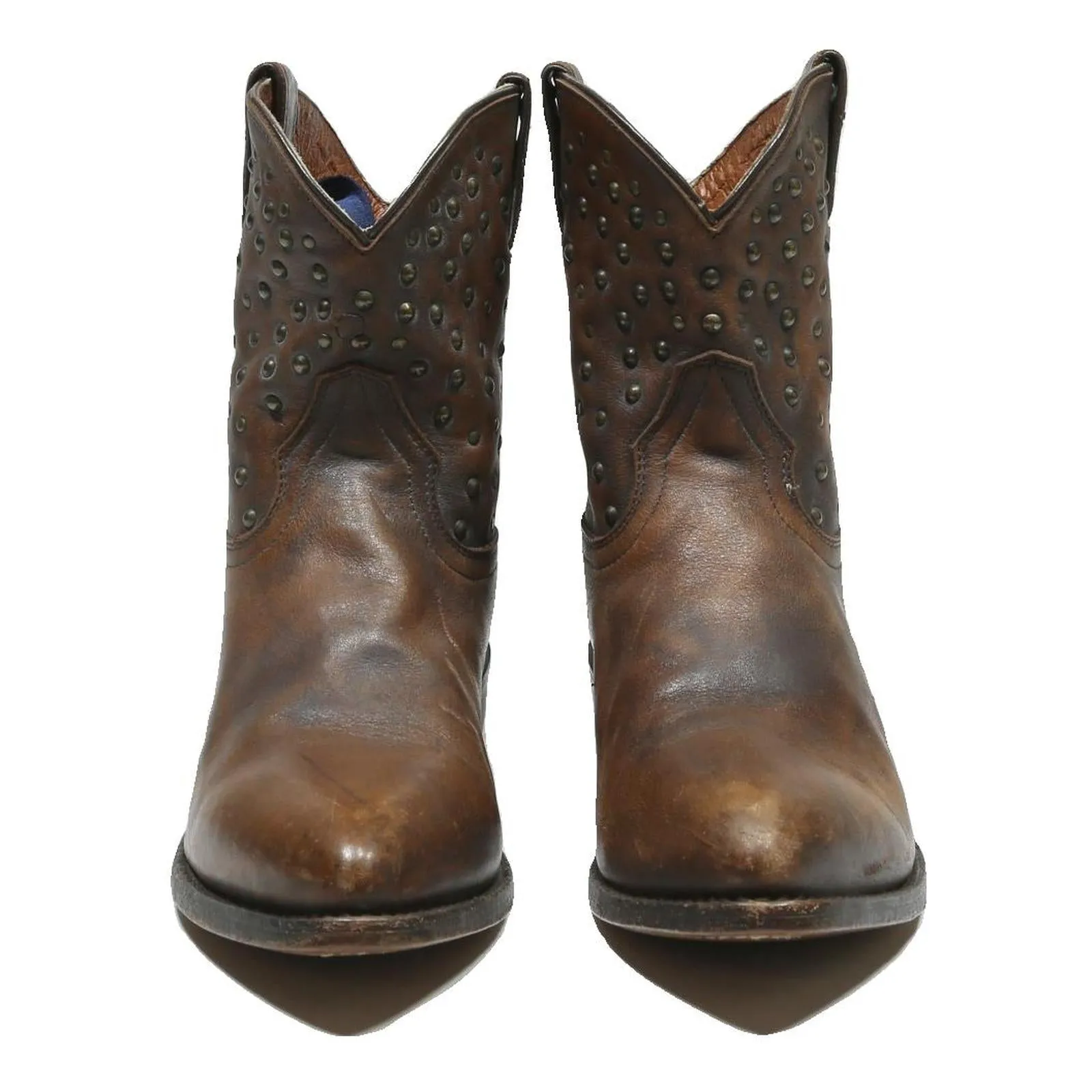 Chukka Boots HARLEY DAVIDSON Womens Western Leather Ankle Boots Brown UK 6.5 Studded Stylish