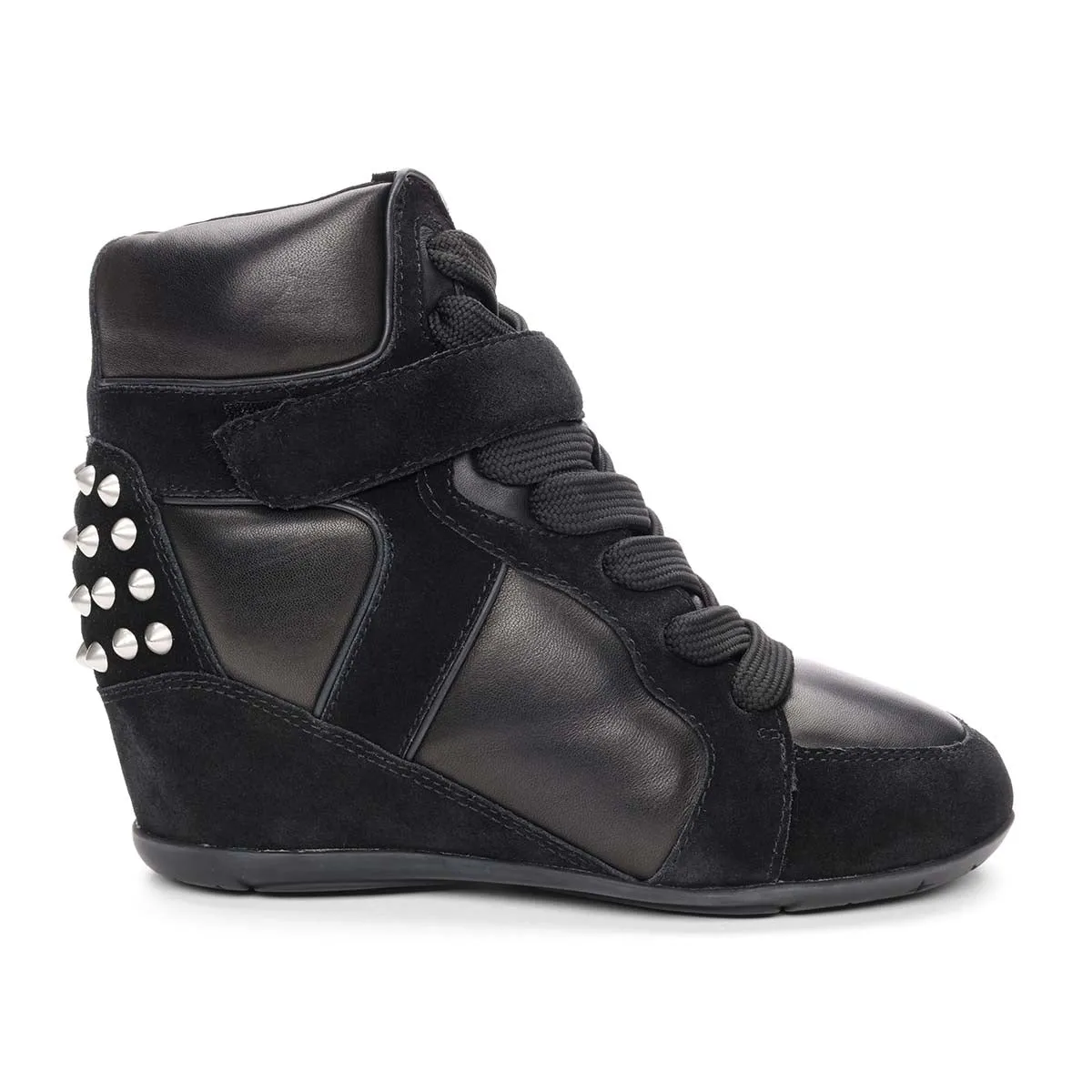 Bopster Studded Suede Sport Wedge Soft Leather Boots