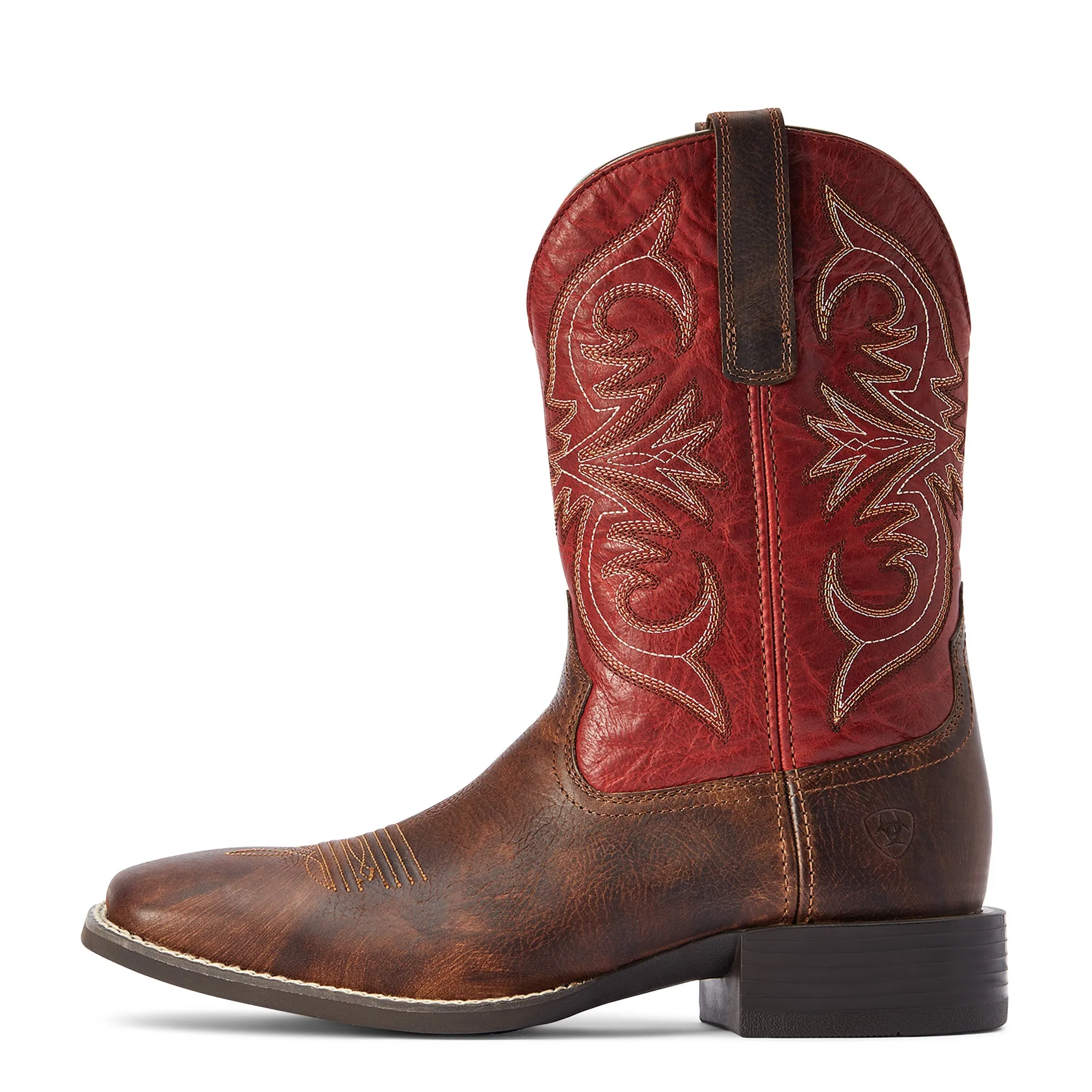 Slip On Waterproof Boots Ariat Men's Sport Pardner Matte Brown & Red Square Toe Boots 10042391