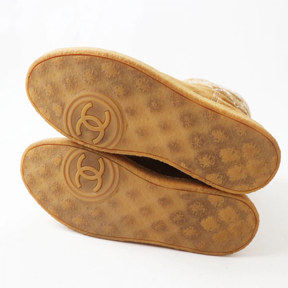 Chanel Suede Long Mouton Boots COCO Mark Boots For Horseback Riding