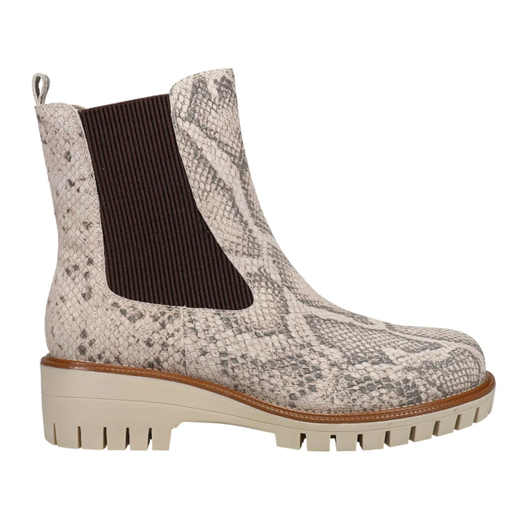 Boots Suits Albany Snake Round Toe Lug Sole Chelsea Boots