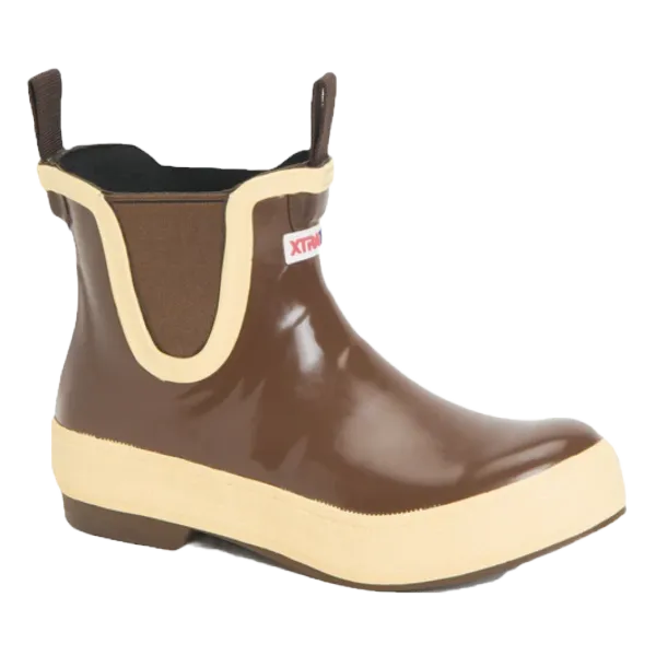 XTRATUF Ladies Legacy Ankle Deck Brown Rubber Boots LDBW900 Square Cowgirl Boots