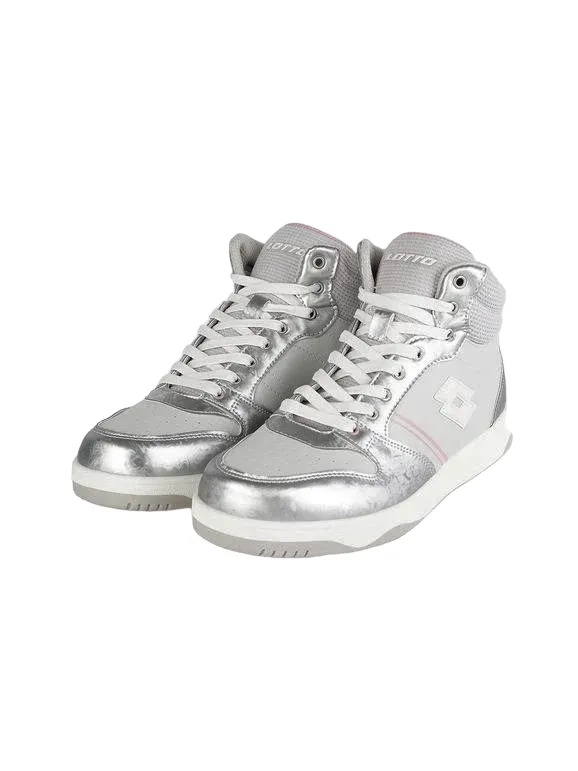 Lotto Scarpa da ginnastica da ragazza alta con Zip Rocket AMF Metal 218173 9F2 mushroom gray-white-silver Yeezy Running Sneakers