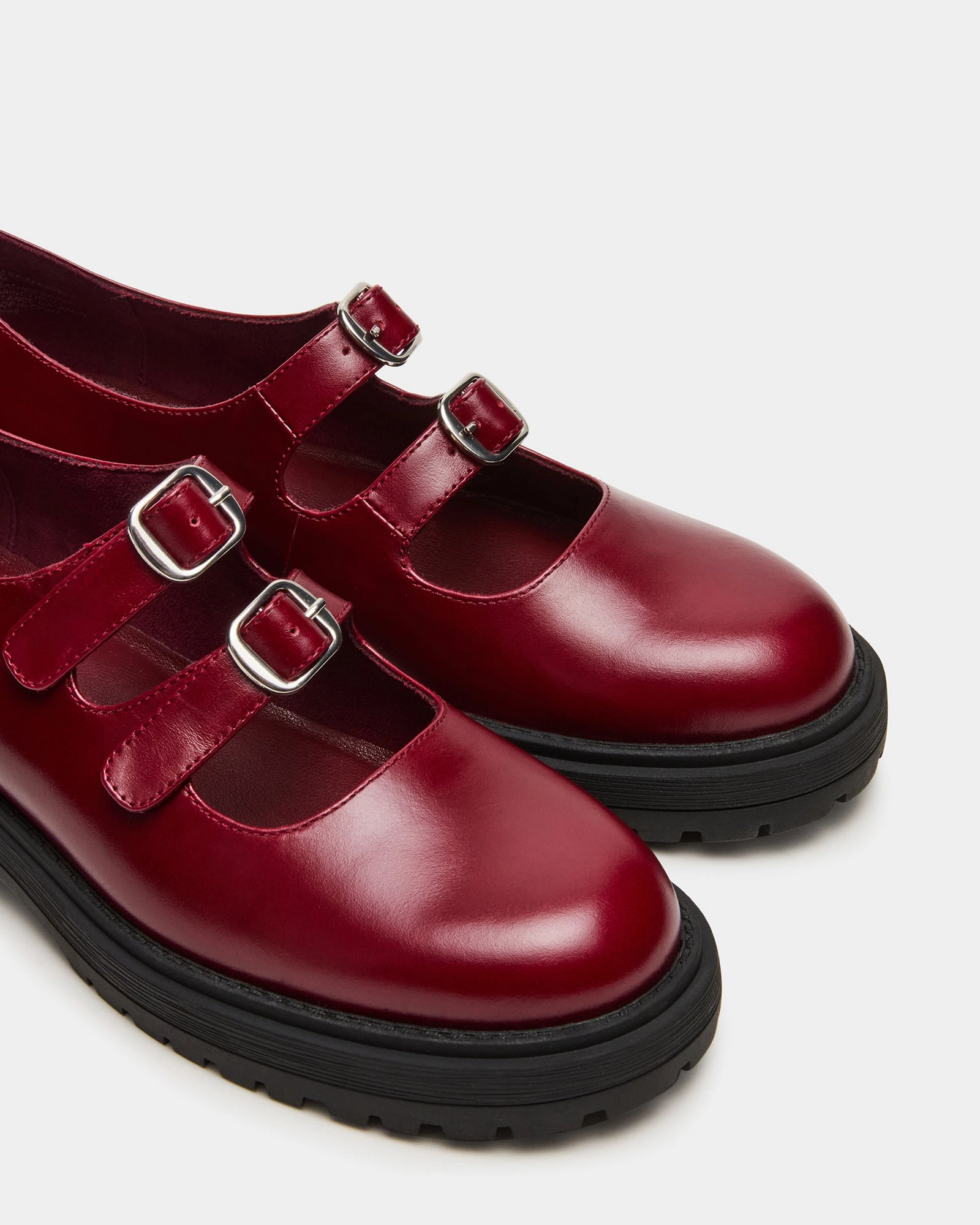 ALBA BURGUNDY LEATHER Slip On Loafers Leather