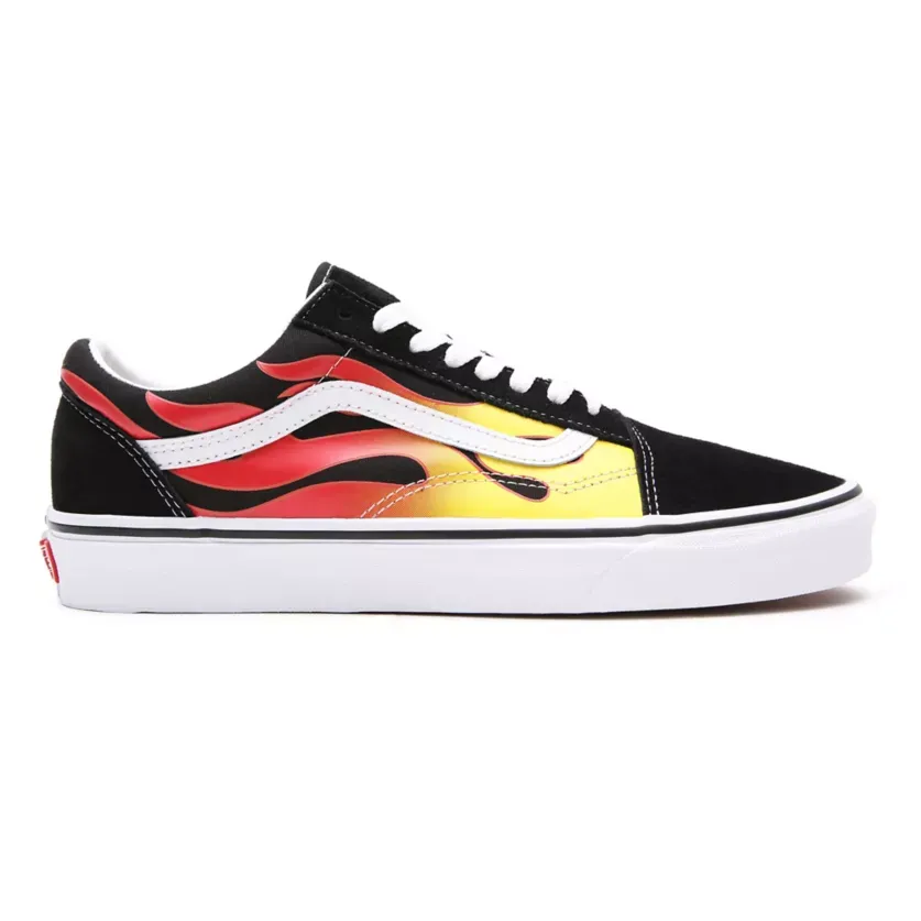 Vans scarpa sneakers da adulto con stampa fiammata Old Skool Flame VN0A38G1PHN1 nero-bianco-fiamme Sneakers Dress Pants