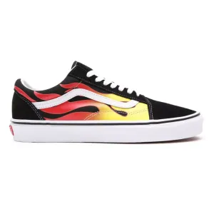 Vans scarpa sneakers da adulto con stampa fiammata Old Skool Flame VN0A38G1PHN1 nero-bianco-fiamme Boss Shoes Sneakers