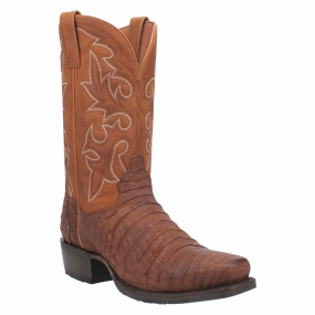 Dan Post Men's Delray Bay Apache Caiman Tan Exotic Western Boots DP80069 Straps For Boots