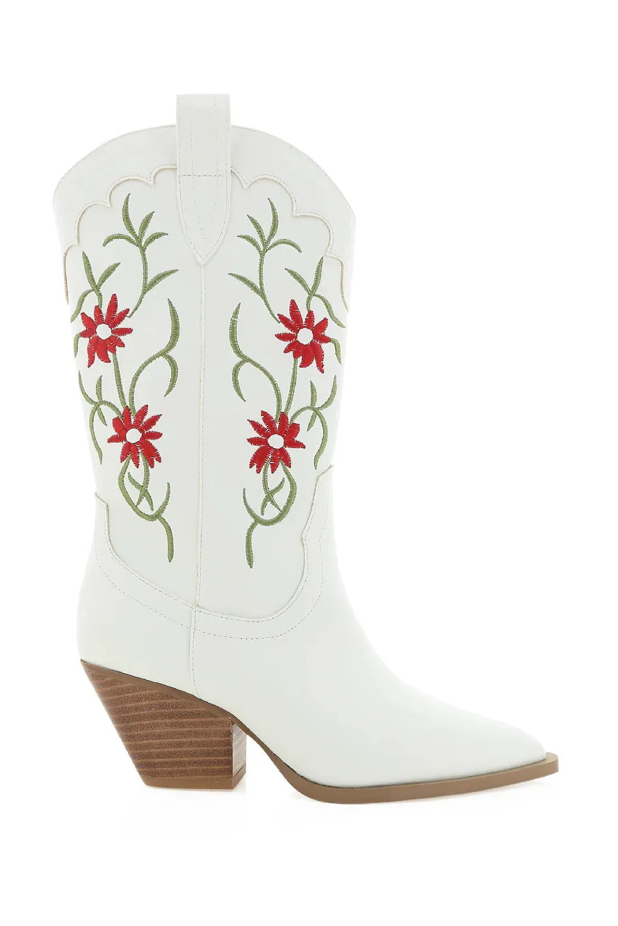 Jim Green Boots Allison Floral Embroidered Western Boot