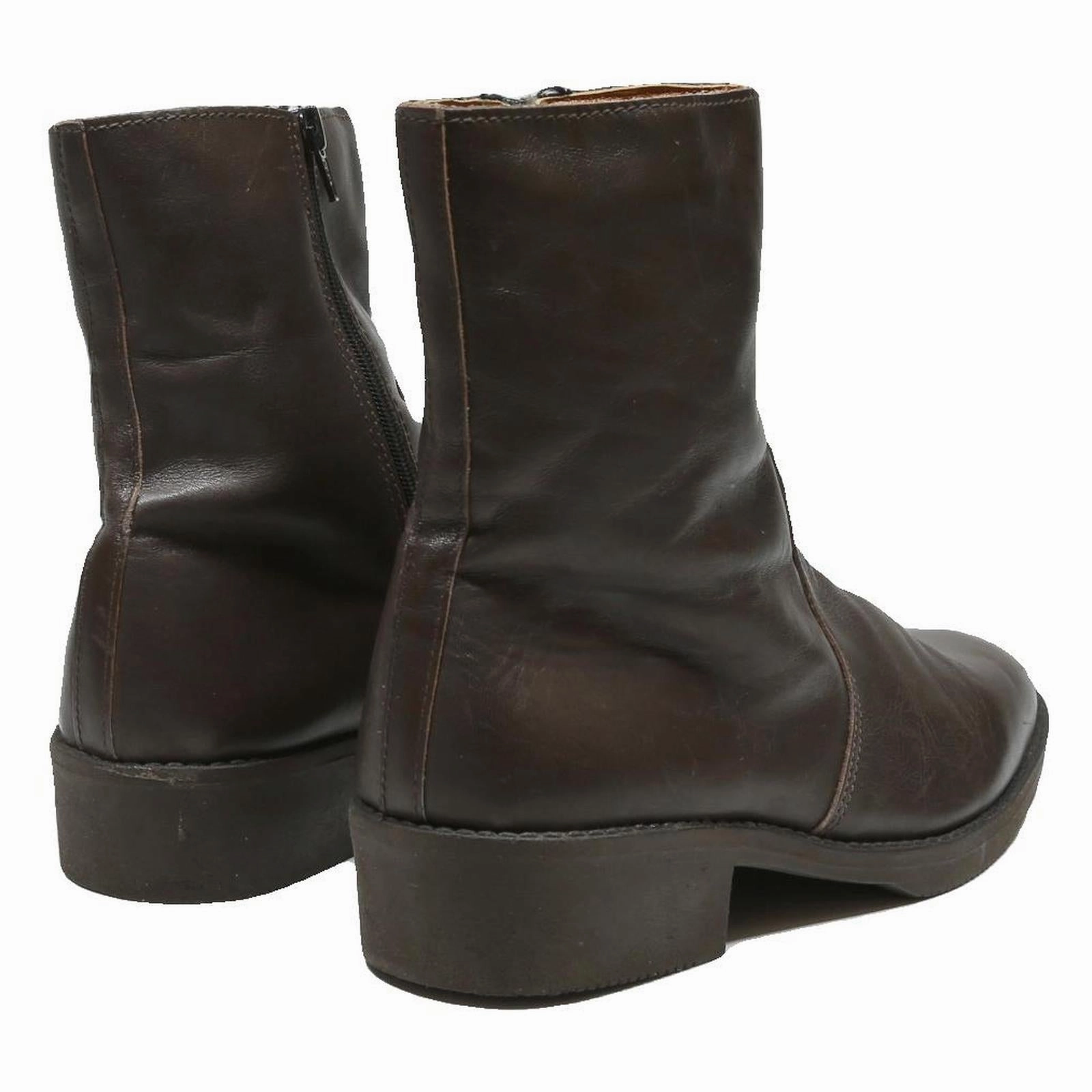 Womens Dark Brown Leather Ankle Boots UK 8 Classic Cut Stylish Comfortable Cowboy Riding Boots