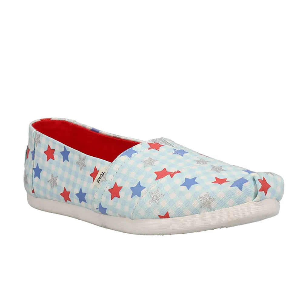 Alpargata Stars-Plaid Patriotic Slip On Flats Jinny Slip On