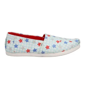 Slip On Work Shoes Composite Toe Alpargata Stars-Plaid Patriotic Slip On Flats