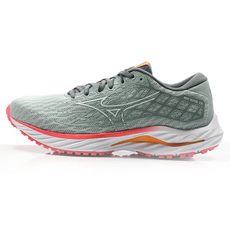 Best Trail Running Shoes Waterproof Mizuno Wave Inspire 20 Women's Running Shoe - Grey Mist/White/Dubarry