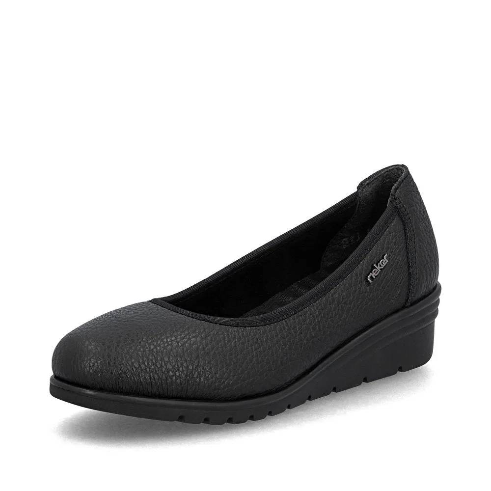 Slip On Shoes For Airport L5360-00 Slip On Wedge Black