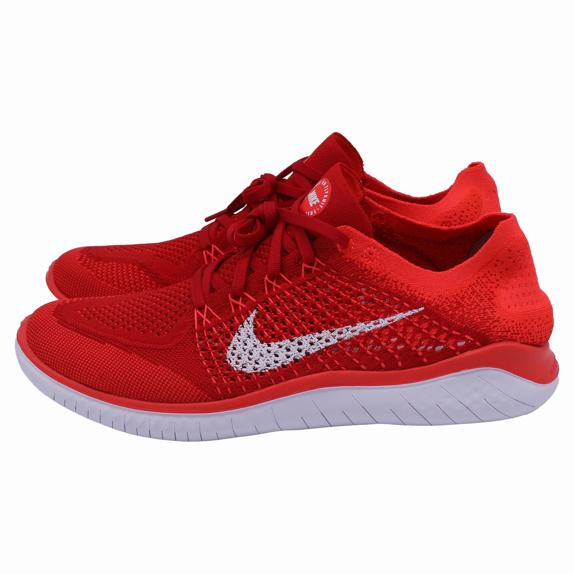 Best Basketball Sneakers Nike Free RN Flyknit Sneakers in Red Bright Crimson Polyester