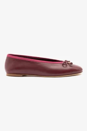 Pavlova Ballet Flat In Burgundy Leather Puma Shoes