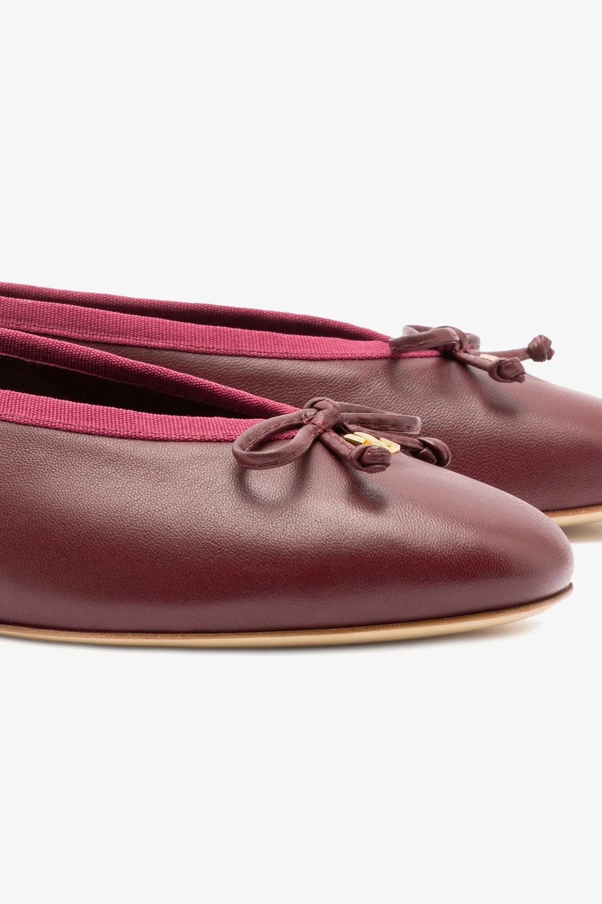 Good Exercise Shoes Pavlova Ballet Flat In Burgundy Leather