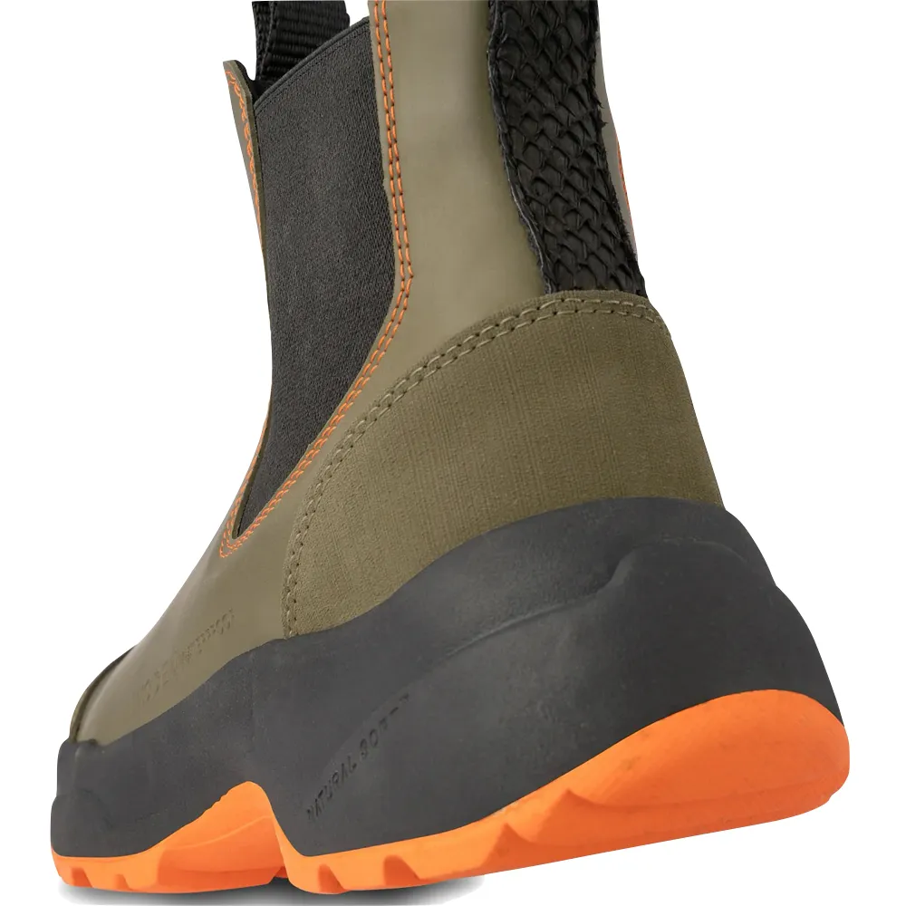 Woden Women's Siri Waterproof Pull On Boot in Dark Olive Keen Steel Toe Boots