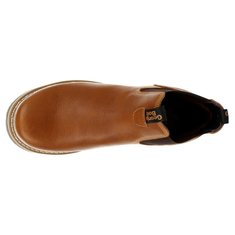 AMP LT Wedge Chelsea Steel Toe Work Shoes Suede Lace Up Boots