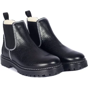 Angulus Black/Black Chelsea boot with soft wool lining Ugg Boots With Zipper