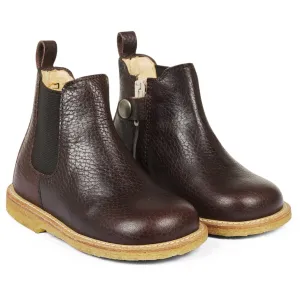 Work Boots Angulus Dark Brown/Brown Classic Chelsea Boot with Elastic and Zipper
