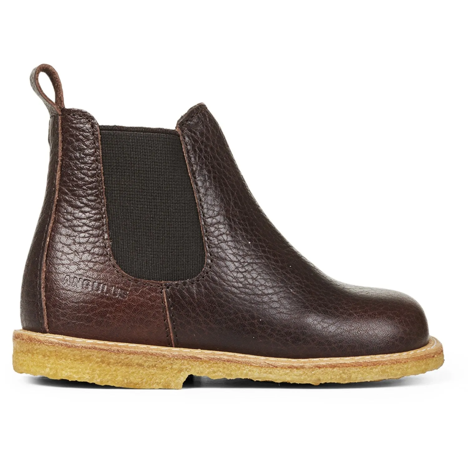 Angulus Dark Brown/Brown Classic Chelsea Boot with Elastic and Zipper Extra Wide Calf Boots
