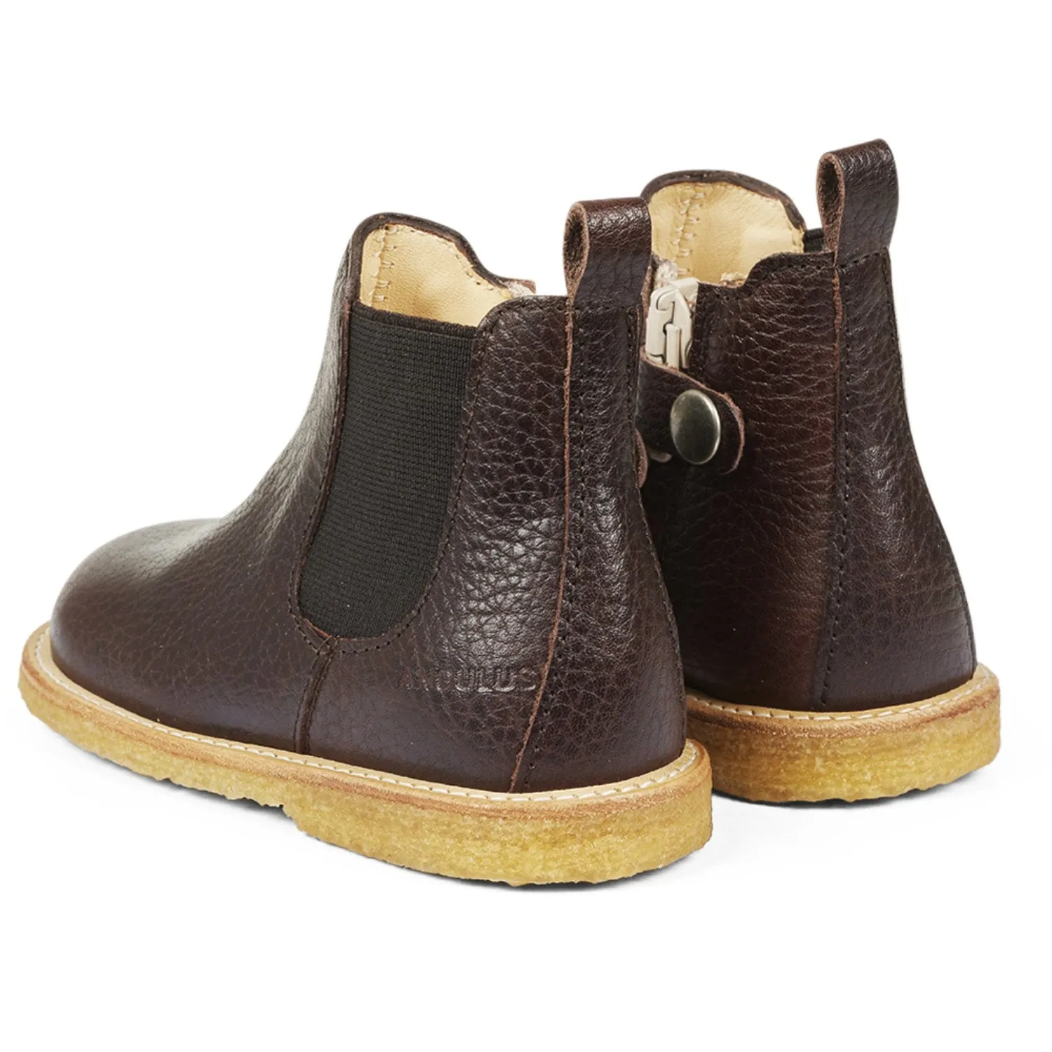 Angulus Dark Brown/Brown Classic Chelsea Boot with Elastic and Zipper Mudding Boots