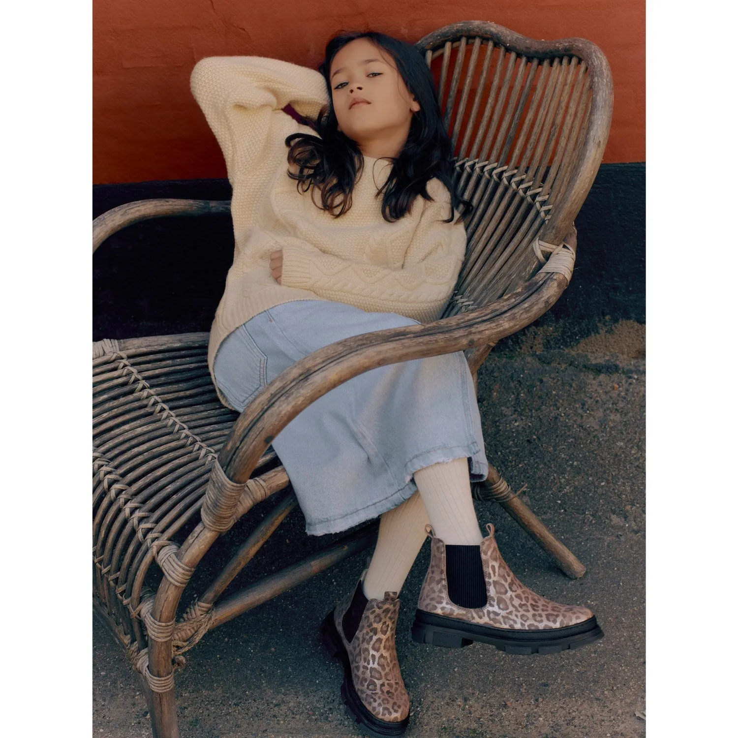 King Boots Angulus Silver Leo/Black Chelsea Boot with Elastic and Wool Lining