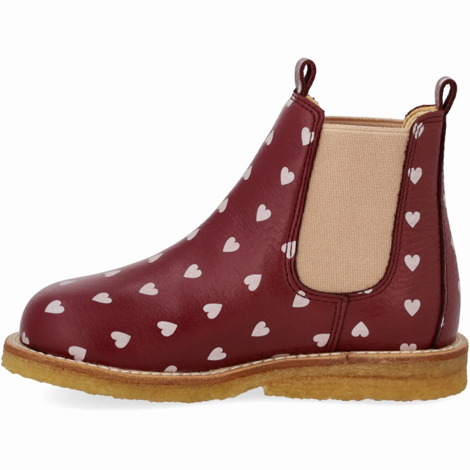 Angulus Berry Hearts/Rose Elastic Chelsea Printed Boot Hairy Boots