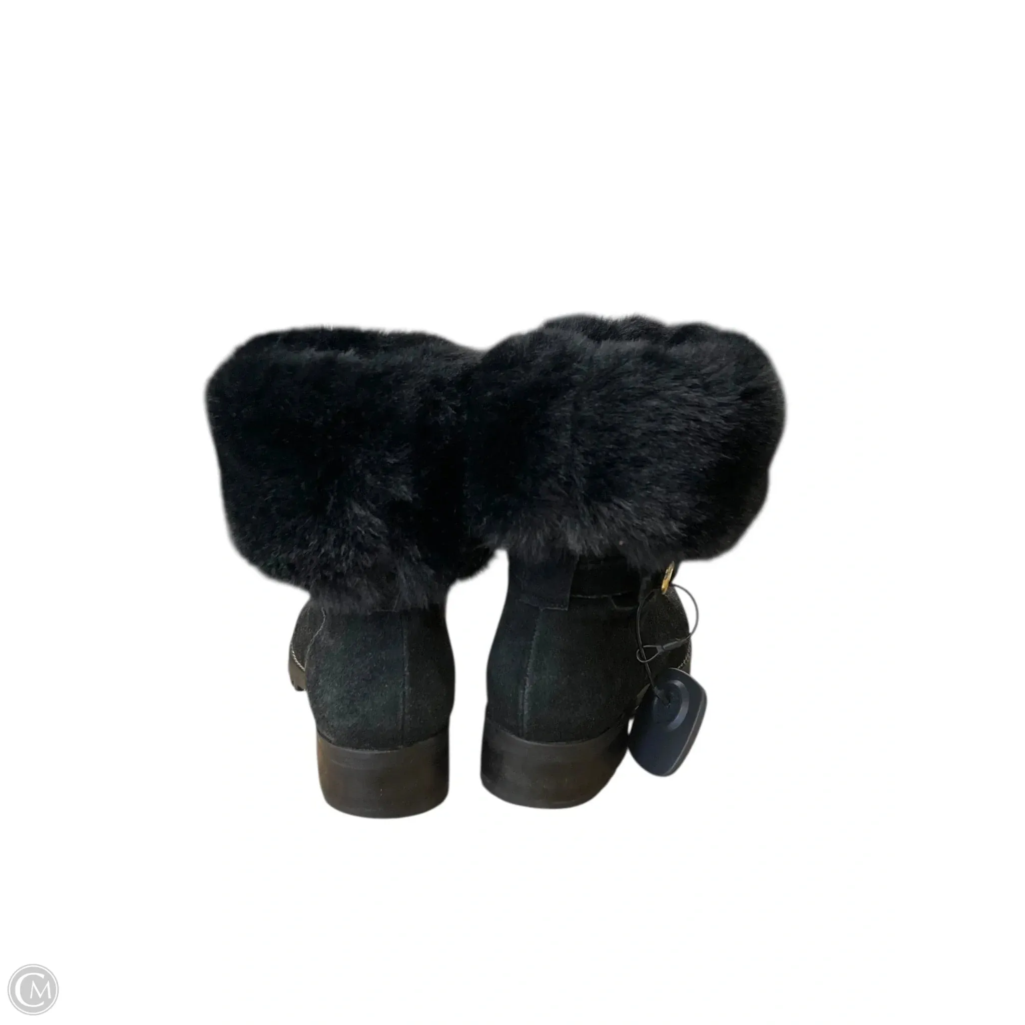 Ankle Boots Denim Platform Boots Ankle Flats By Talbots In Black, Size: 7.5