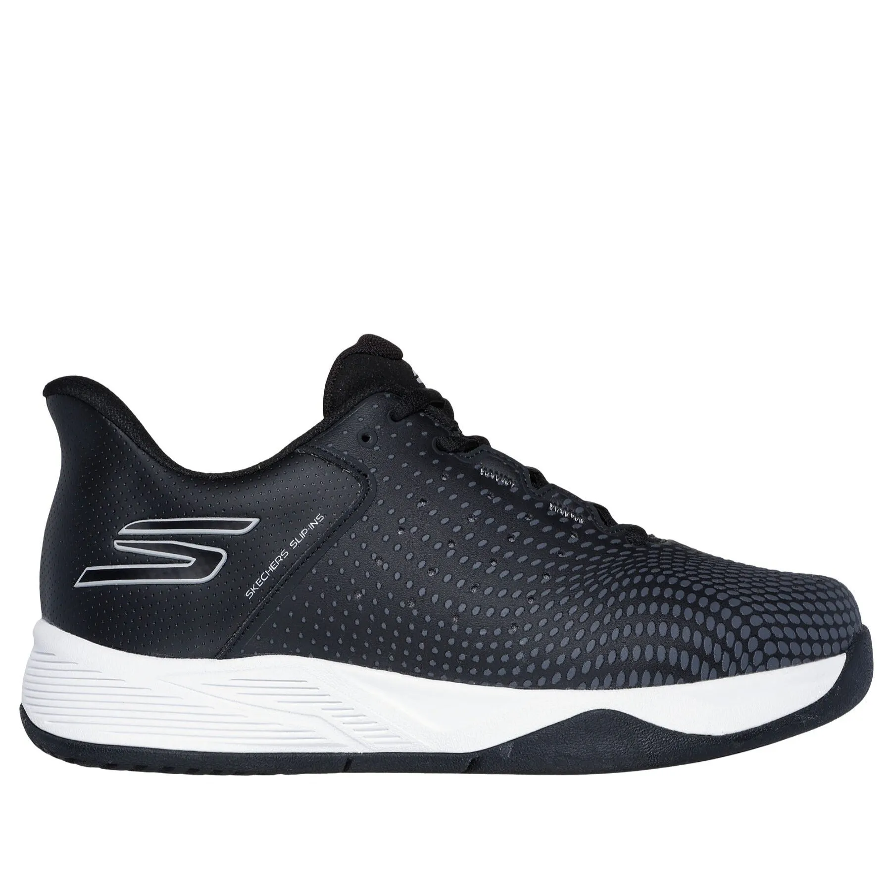 Men's Skechers Slip-ins Relaxed Fit: Viper Court Reload Black/White Signature Logo Slip-on Sneaker
