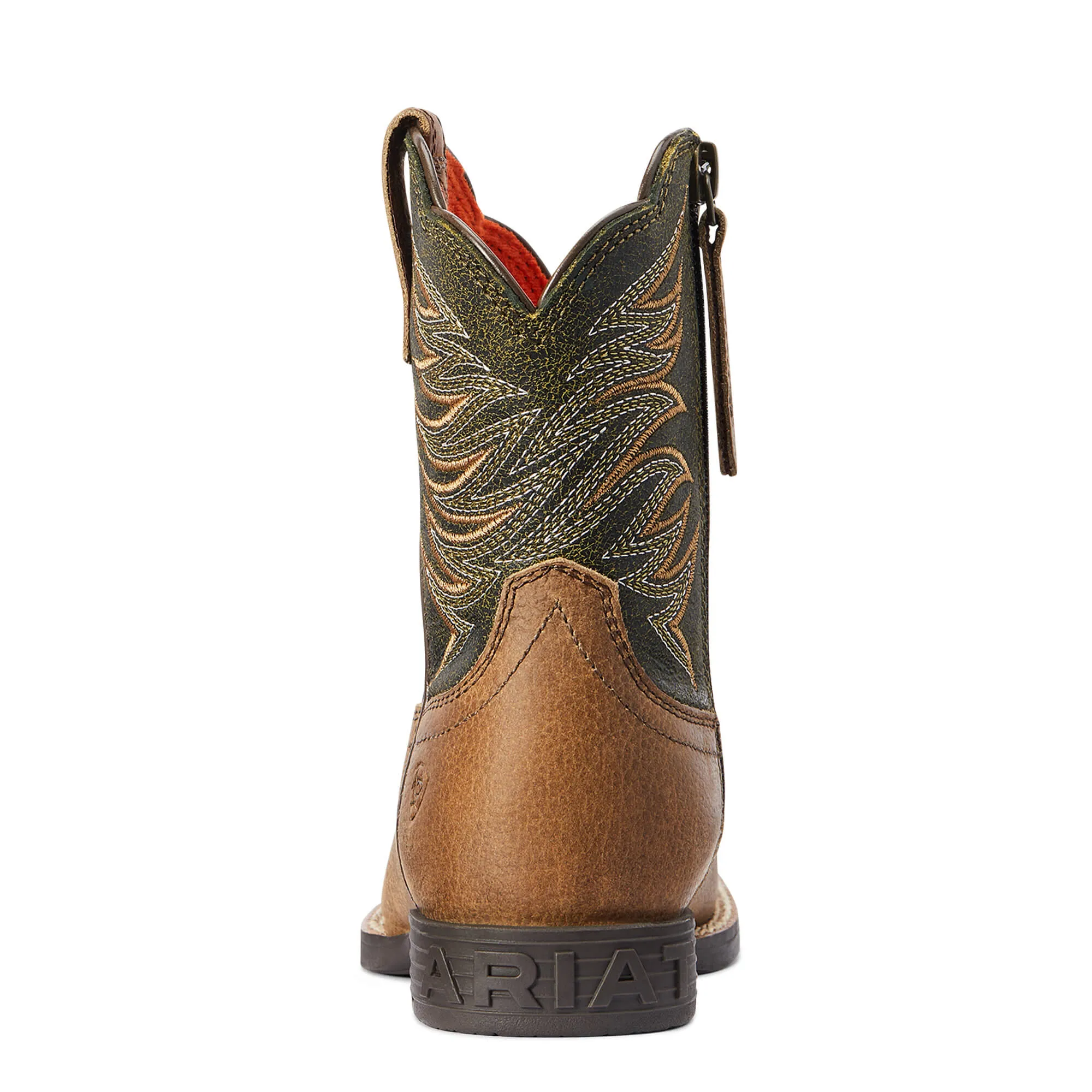 Ariat Children's Firecatcher Alfalfa & Brown Square Toe Boots 10042416 Lace Up Cowgirl Boots