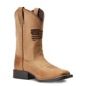 Ariat Children's Patriot 2.0 Homestead Brown Square Toe Boots 10039909 Hiking Insulated Boots