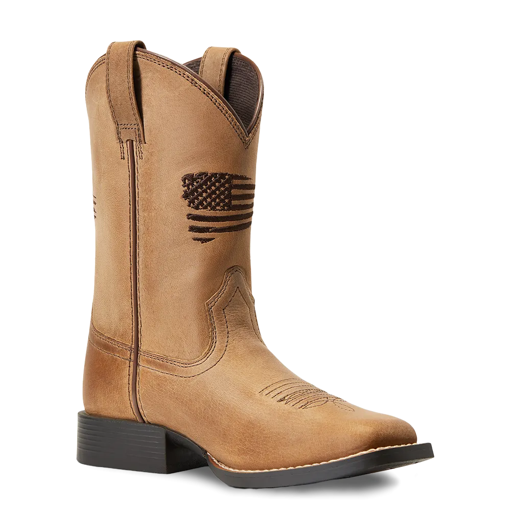 Ariat Children's Patriot 2.0 Homestead Brown Square Toe Boots 10039909 Youth Dirt Bike Boots
