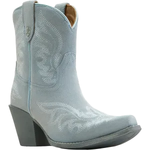 Metal Tip Boots Ariat Ladies Chandler Baby Blue Jean Suede Western Booties 10050898
