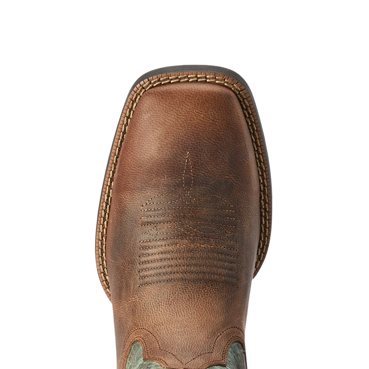 Ariat Men's Sport Rodeo Brown & Turquoise Square Toe Boots 10042403 Minnetonka Boots