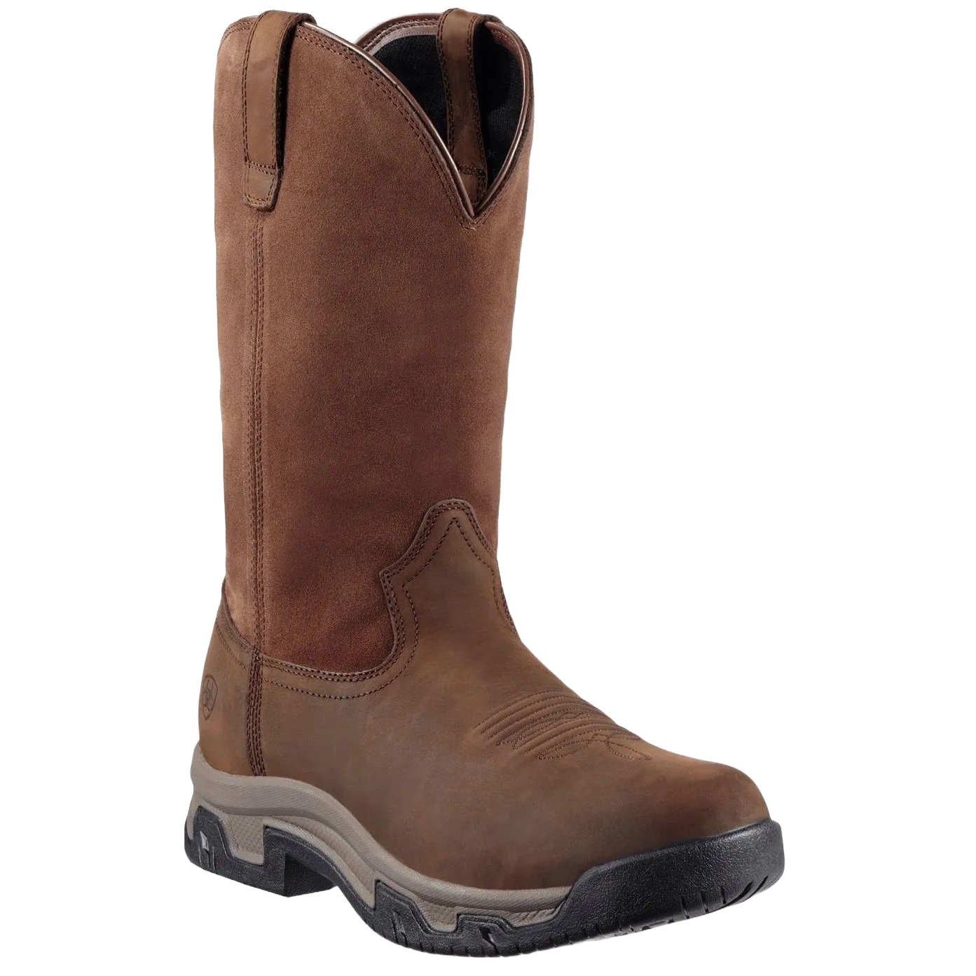 Ariat Men's Terrain Pull On H2O Distressed Brown Boots 10011829 Bullet Boots