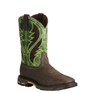 Ariat Men's WorkHog Wide Square Toe Brown & Green Work Boots 10020083 Frye Campus Boots