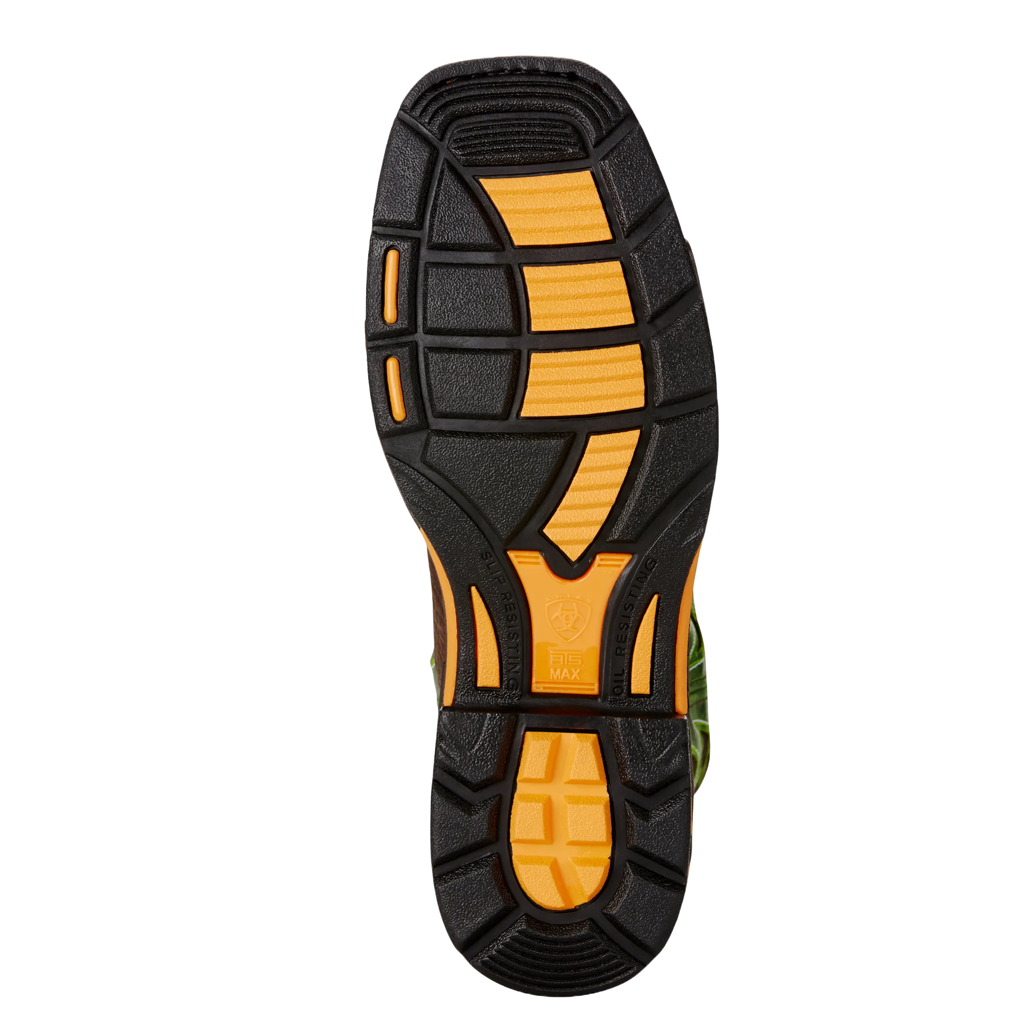 Ariat Men's WorkHog Wide Square Toe Brown & Green Work Boots 10020083 Fashion Cowgirl Boots