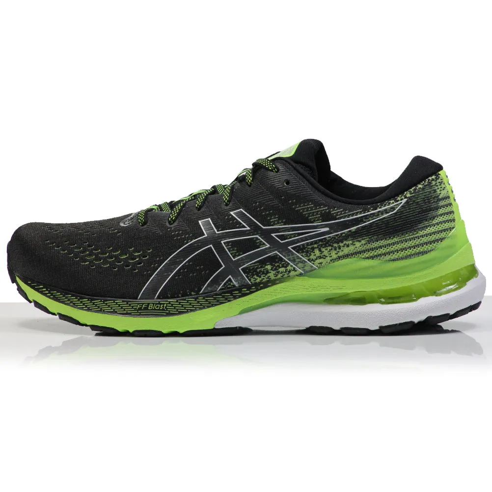 Asics Gel Kayano 28 Men's Running Shoe - Black/Hazard Green Best Shoe For Running On Road