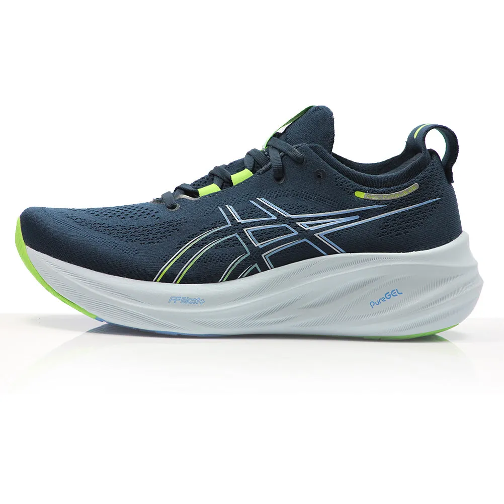 Best Running Shoe Wide Feet Asics Gel Nimbus 26 Men's Running Shoe - French Blue/Electric Lime