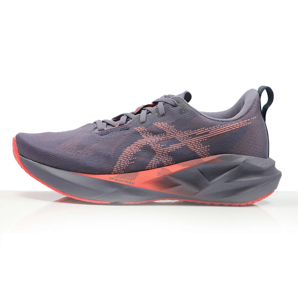 Asics Novablast 5 Men's Running Shoe - Greyish Purple/Coral Reef Zoom Run Shoes