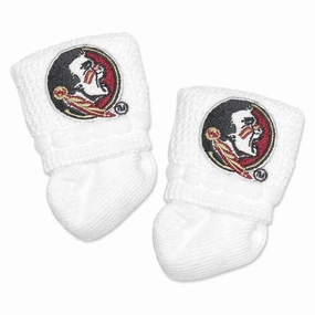 Atlanta Hosiery Newborn Seminoles No Slip Off Booties - White Difference Between Composite Toe And Steel Toe Boots