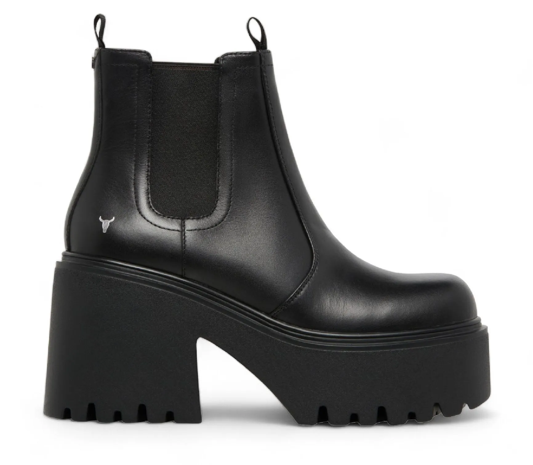 Dr Jadon Boots Windsorsmith Black Leather Platform Chelsea Boots - Tricky