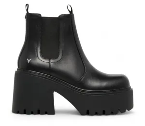 Windsorsmith Black Leather Platform Chelsea Boots - Tricky Chelsea Boots Work Boots
