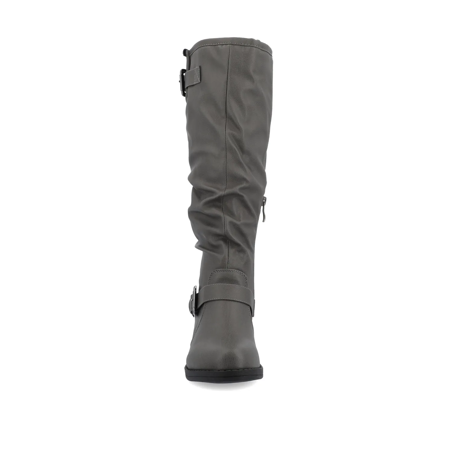 Brown Heel Knee Boots STORMY RIDING BOOTS IN WIDE CALF